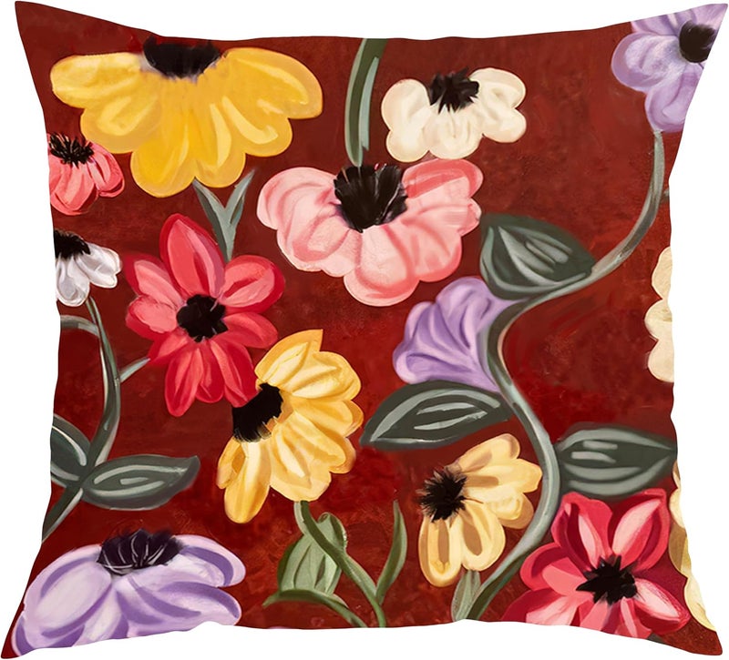 Bzelkry Flower Pillow Cover, Surprise Song Piano Floral Inspired Soft Short Plush Throw Pillow Covers, Fans Merch Birthday Gifts 18x18 Inches - Image 1